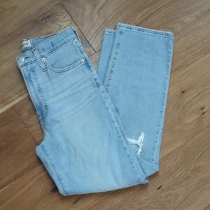 NWT Madewell Light Blue Denim Jeans The Perfect Vintage Straight Leg Size 25